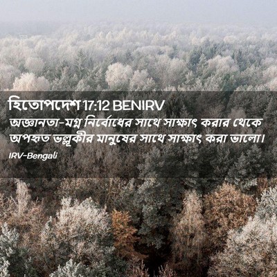 Picture 02 - হিতোপদেশ 17:12 BENIRV - অজ্ঞানতা-মগ্ন - Bible Verse Picture