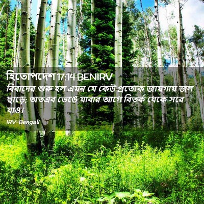 Picture 02 - হিতোপদেশ 17:14 BENIRV - বিবাদের শুরু হল - Bible Verse Picture