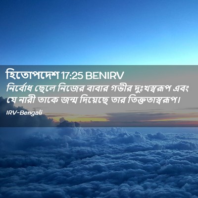 Picture 02 - হিতোপদেশ 17:25 BENIRV - নির্বোধ ছেলে - Bible Verse Picture