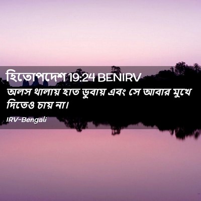 Picture 02 - হিতোপদেশ 19:24 BENIRV - অলস থালায় হাত - Bible Verse Picture