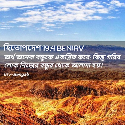 Picture 02 - হিতোপদেশ 19:4 BENIRV - অর্থ অনেক বন্ধুকে - Bible Verse Picture