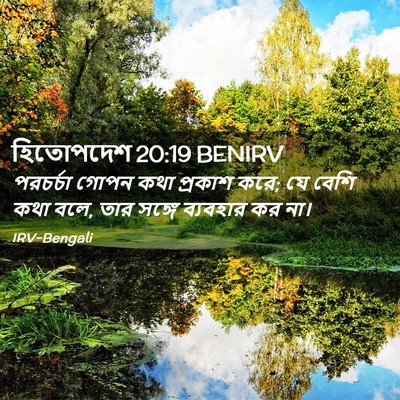 Picture 02 - হিতোপদেশ 20:19 BENIRV - পরচর্চা গোপন কথা - Bible Verse Picture