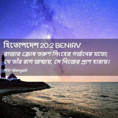 Picture 02 - হিতোপদেশ 20:2 BENIRV - রাজার ক্রোধ তরুণ - Bible Verse Picture
