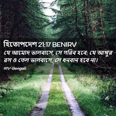 Picture 02 - হিতোপদেশ 21:17 BENIRV - যে আমোদ ভালবাসে, সে - Bible Verse Picture