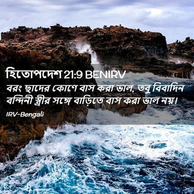 Picture 02 - হিতোপদেশ 21:9 BENIRV - বরং ছাদের কোণে বাস - Bible Verse Picture