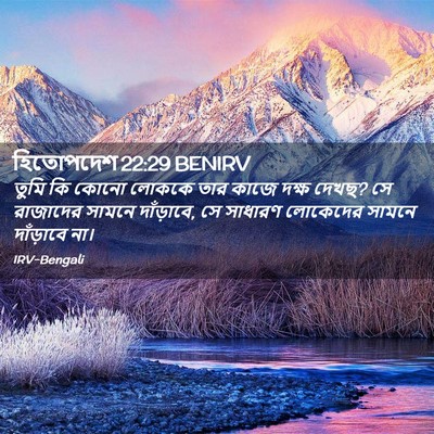 Picture 02 - হিতোপদেশ 22:29 BENIRV - তুমি কি কোনো লোককে - Bible Verse Picture
