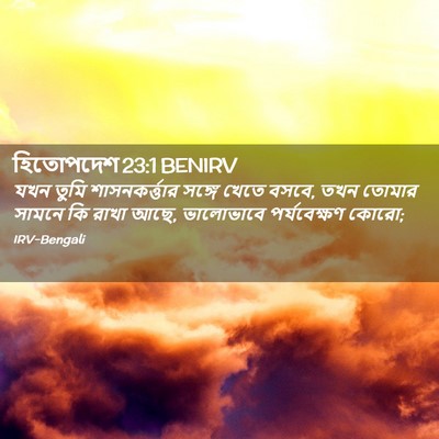 Picture 02 - হিতোপদেশ 23:1 BENIRV - যখন তুমি - Bible Verse Picture