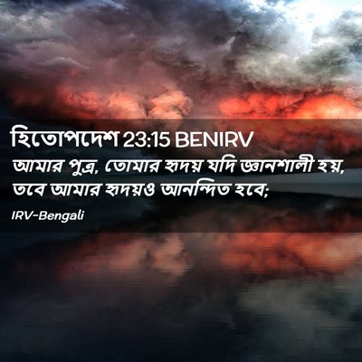 Picture 02 - হিতোপদেশ 23:15 BENIRV - আমার পুত্র, তোমার - Bible Verse Picture
