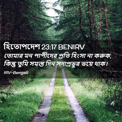 Picture 02 - হিতোপদেশ 23:17 BENIRV - তোমার মন পাপীদের - Bible Verse Picture