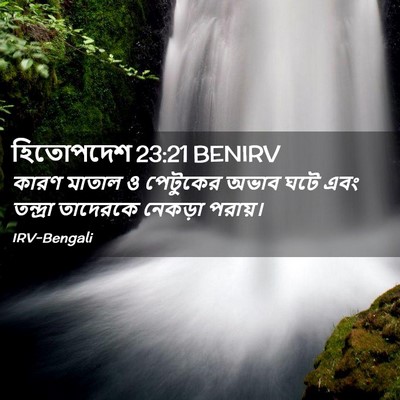 Picture 02 - হিতোপদেশ 23:21 BENIRV - কারণ মাতাল ও - Bible Verse Picture