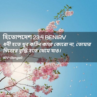 Picture 02 - হিতোপদেশ 23:4 BENIRV - ধনী হতে খুব কঠিন - Bible Verse Picture