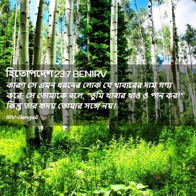 Picture 02 - হিতোপদেশ 23:7 BENIRV - কারণ সে এমন ধরনের - Bible Verse Picture