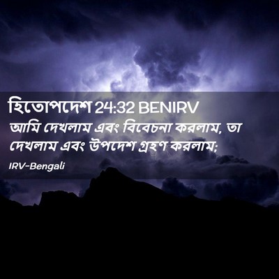 Picture 02 - হিতোপদেশ 24:32 BENIRV - আমি দেখলাম এবং - Bible Verse Picture
