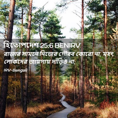 Picture 02 - হিতোপদেশ 25:6 BENIRV - রাজার সামনে নিজের - Bible Verse Picture