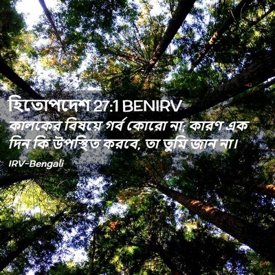 Picture 02 - হিতোপদেশ 27:1 BENIRV - কালকের বিষয়ে - Bible Verse Picture