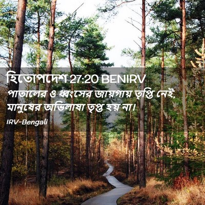 Picture 02 - হিতোপদেশ 27:20 BENIRV - পাতালের ও ধ্বংসের - Bible Verse Picture