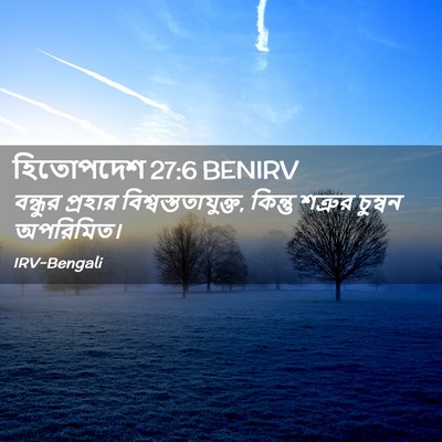 Picture 02 - হিতোপদেশ 27:6 BENIRV - বন্ধুর প্রহার - Bible Verse Picture