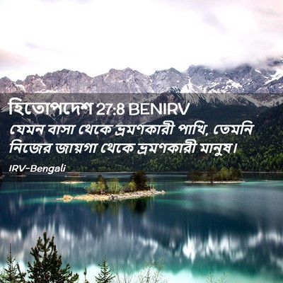 Picture 02 - হিতোপদেশ 27:8 BENIRV - যেমন বাসা থেকে - Bible Verse Picture