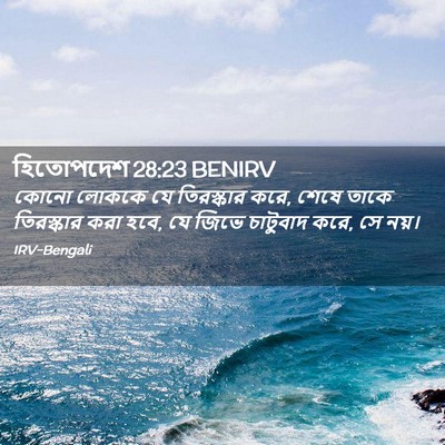 Picture 02 - হিতোপদেশ 28:23 BENIRV - কোনো লোককে যে - Bible Verse Picture