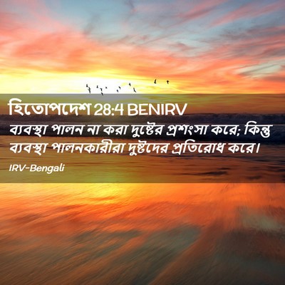 Picture 02 - হিতোপদেশ 28:4 BENIRV - ব্যবস্থা পালন না - Bible Verse Picture