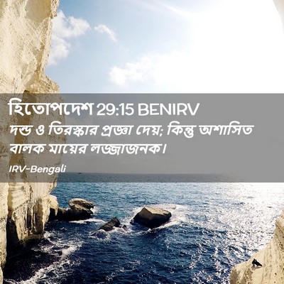 Picture 02 - হিতোপদেশ 29:15 BENIRV - দন্ড ও তিরস্কার - Bible Verse Picture