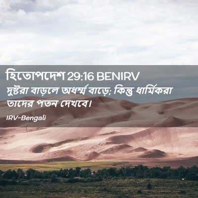 Picture 02 - হিতোপদেশ 29:16 BENIRV - দুষ্টরা বাড়লে - Bible Verse Picture