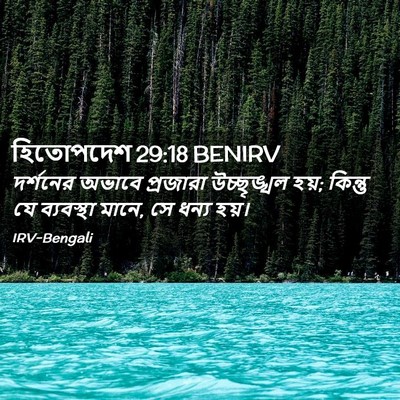 Picture 02 - হিতোপদেশ 29:18 BENIRV - দর্শনের অভাবে - Bible Verse Picture