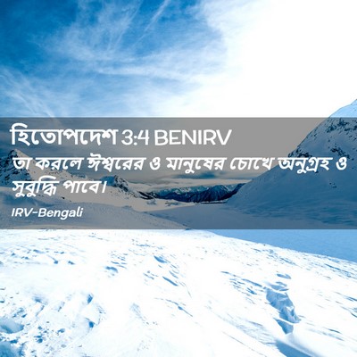 Picture 02 - হিতোপদেশ 3:4 BENIRV - তা করলে ঈশ্বরের ও - Bible Verse Picture