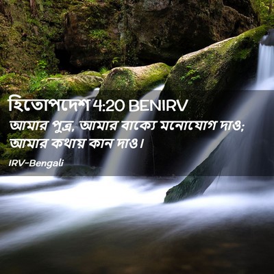 Picture 02 - হিতোপদেশ 4:20 BENIRV - আমার পুত্র, আমার - Bible Verse Picture