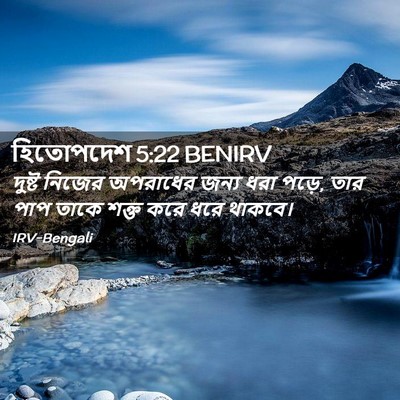 Picture 02 - হিতোপদেশ 5:22 BENIRV - দুষ্ট নিজের - Bible Verse Picture