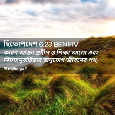 Picture 02 - হিতোপদেশ 6:23 BENIRV - কারণ আজ্ঞা প্রদীপ - Bible Verse Picture