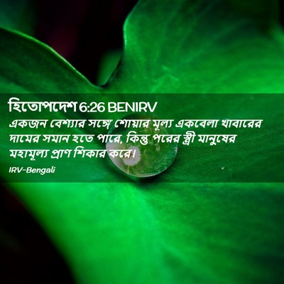 Picture 02 - হিতোপদেশ 6:26 BENIRV - একজন বেশ্যার - Bible Verse Picture