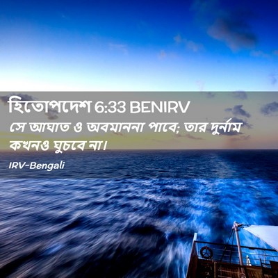 Picture 02 - হিতোপদেশ 6:33 BENIRV - সে আঘাত ও অবমাননা - Bible Verse Picture