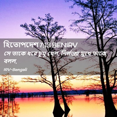 Picture 02 - হিতোপদেশ 7:13 BENIRV - সে তাকে ধরে চুমু - Bible Verse Picture