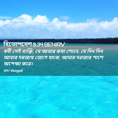 Picture 02 - হিতোপদেশ 8:34 BENIRV - ধনী সেই ব্যক্তি, যে - Bible Verse Picture