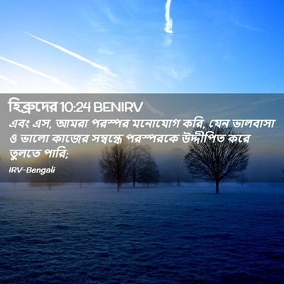 Picture 02 - হিব্রুদের 10:24 BENIRV - এবং এস, আমরা পরস্পর - Bible Verse Picture