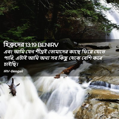 Picture 02 - হিব্রুদের 13:19 BENIRV - এবং আমি যেন শীঘ্রই - Bible Verse Picture