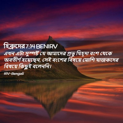 Picture 02 - হিব্রুদের 7:14 BENIRV - এখন এটা সুস্পষ্ট - Bible Verse Picture