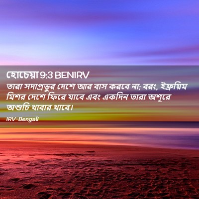 Picture 02 - হোচেয়া 9:3 BENIRV - তারা সদাপ্রভুর - Bible Verse Picture