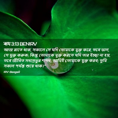 Picture 02 - ৰূথ 3:13 BENIRV - আজ রাতে থাক, সকালে - Bible Verse Picture