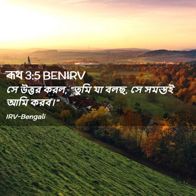 Picture 02 - ৰূথ 3:5 BENIRV - সে উত্তর করল, “তুমি - Bible Verse Picture