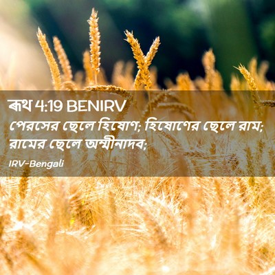 Picture 02 - ৰূথ 4:19 BENIRV - পেরসের ছেলে হিষোণ; - Bible Verse Picture