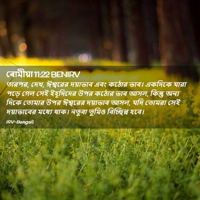 Picture 02 - ৰোমীয়া 11:22 BENIRV - তারপর, দেখ, ঈশ্বরের - Bible Verse Picture