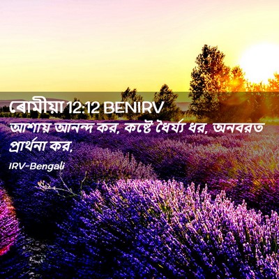 Picture 02 - ৰোমীয়া 12:12 BENIRV - আশায় আনন্দ কর, - Bible Verse Picture