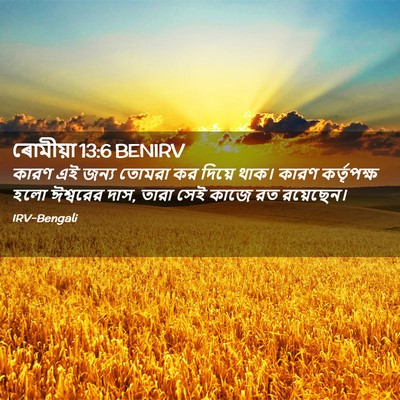 Picture 02 - ৰোমীয়া 13:6 BENIRV - কারণ এই জন্য তোমরা - Bible Verse Picture