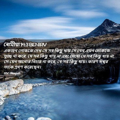 Picture 02 - ৰোমীয়া 14:3 BENIRV - একজন লোককে দেখ সে - Bible Verse Picture