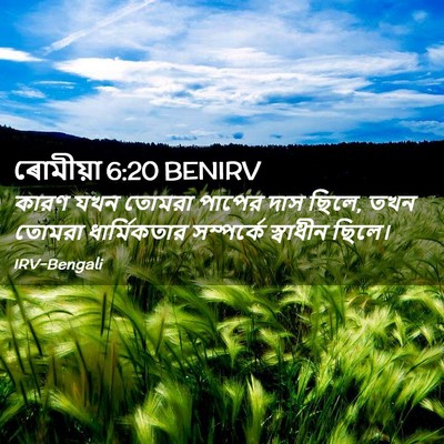 Picture 02 - ৰোমীয়া 6:20 BENIRV - কারণ যখন তোমরা - Bible Verse Picture
