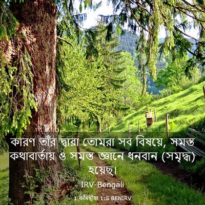 Picture 03 - 1 কৰিন্থীয়া 1:5 BENIRV - কারণ তাঁর দ্বারা - Bible Verse Picture