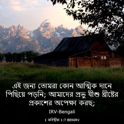 Picture 03 - 1 কৰিন্থীয়া 1:7 BENIRV - এই জন্য তোমরা কোন - Bible Verse Picture