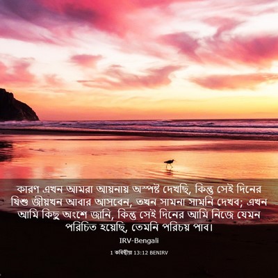Picture 03 - 1 কৰিন্থীয়া 13:12 BENIRV - কারণ এখন আমরা - Bible Verse Picture